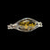 Sterling Silver Split Shank Amber Cuff Bracelet With Floral Motif