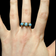 14K Yellow Gold Triple Larimar Wide Band Ring Size 7 1/4