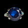 10K White Gold Synthetic Blue Spinel & Turquoise Ring Size 5.5