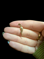 10K Brushed Gold Italian Cornicello Charm / Pendant with Etching