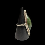 Sterling Silver & Nephrite Jade Modernist Ring - Poland Size 5 3/4