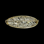 Sterling Silver Vermeil Filigree Gold-Tone Leaf Work Brooch