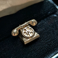 10K Yellow Gold Telephone Charm / Pendant for Bracelet or Necklace