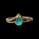 14K Yellow Gold & Pear Shaped Emerald Chevron Ring Size 6