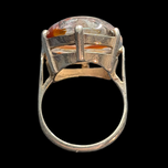 Sterling Silver & Moss Agate Cocktail Ring by Shiptonia England Ring Size 6.5