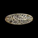 Sterling Silver Vermeil Filigree Gold-Tone Leaf Work Brooch
