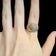14K Brushed Yellow Gold & Diamond Heart Dome Ring Size 7