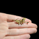 Antique 14K Yellow Gold Butterfly Brooch with Seed Pearls