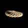 10K Yellow Gold Ribbed Diamond Row Band Size 8 3/4