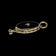 10K Yellow Gold Art Deco Onyx & Diamond Inlay Oval Pendant