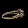 10K Gold Emerald and Diamond Halo Ring 4 3/4