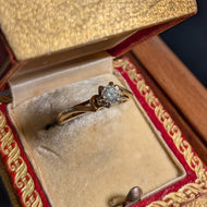 Vintage 14K-18K Gold Diamond Ring 6 1/4