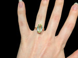 10K Yellow Gold Oval Cut Lime Green Spinel Ring Size 5 3/4