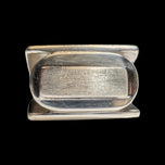 Sterling Silver Brutalist / Modernist Double Band with Brushed Face Statement Ring Size 6 3/4