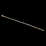 10K Yellow Gold Blue Topaz and Diamond Bracelet