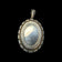 Victorian Sterling Silver Large Locket with Floral Scrollwork Etching & Beaded Edge
