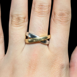 14K White and Yellow Gold Crossover Ring 6.5