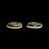14K Yellow Gold & White Gold Two Tone Diamond Huggy Hoop Earrings