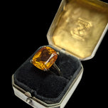 10K Yellow Gold & Synthetic Yellow Sapphire Cocktail Ring Size 5 1/4