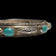 Ornate Sterling Silver & Turquoise Cabochon Cuff Bracelet
