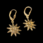 10K Yellow Gold Smiling Golden / Waking Sun Earrings