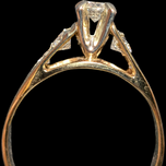 14K Yellow & White Gold Diamond Set Ring Size 9 3/4