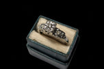 14K White Gold & Diamond Art Deco Scrollwork Ring Size 4 3/4