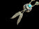 Sterling Silver Bear Paw & Feathers Turquoise Necklace