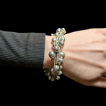 Sterling Silver "DNA" Bead Bracelet Toggle Clasp Statement