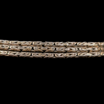 Sterling Silver Heavy Braided Bracelet Green Tourmaline