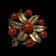 Gold Filled Flower Brooch with Agate Cabochon