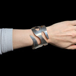 Sterling Silver Tribal / Flame Cuff Modernist Style Bracelet