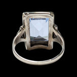 10K White Gold Art Deco Bezel Set Synthetic Spinel Ring Size 2 3/4