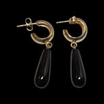 14K Yellow Gold Onyx Drop Stud Earrings