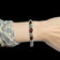 Sterling Silver & Marquise Cut Garnet Panel Link Bracelet