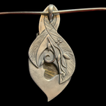 Sterling Silver and Labradorite Art Nouveau Style Pendant Choker Necklace