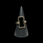 10K Yellow Gold Gothic Geometric Black Onyx Ring Size 5.5