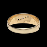 Antique 10K Yellow Gold Purple Sapphire, Garnet, White Topaz Etched Band / Gypsy Ring Size 6 1/2