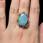 14K Yellow Gold Australian Opal Triplet Ring Size 7
