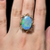 14K Yellow Gold Australian Opal Triplet Ring Size 7