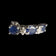 10K White Gold Sapphire & Diamond Bar Stud Earrings