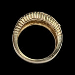 10K Yellow & White Gold Diamond Woven Work Statement Band / Ring Size 6
