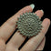 Antique / Victorian Pressed Steel Geometric / Etruscan Star Mourning Brooch