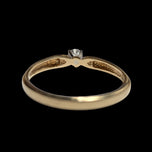 14K Yellow Gold 0.18 CT Diamond Solitaire Ring Size 9 1/2