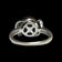 14K White Gold Diamond & Tahitian Black Pearl Ring Size 5 3/4