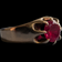 10K Yellow Gold Synthetic Ruby Men's Ring Size 11