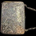 Birks Etched Sterling Silver Hand Clutch / Dance Card / Purse Chain & Inner Pockets