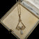 Antique 10K Yellow Gold Arts & Crafts Era Lavalier Necklace with Seed Pearls