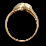 10K Yellow Gold and Diamond Twist Abstract Stacker Ring