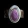 Sterling Silver Modernist MCM Cuff Bracelet with Purple Guilloche Enamel by Jules Perrier
